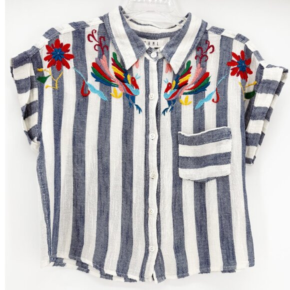 THML EMBROIDERED STRIPE SHIRT S - Picture 2 of 10
